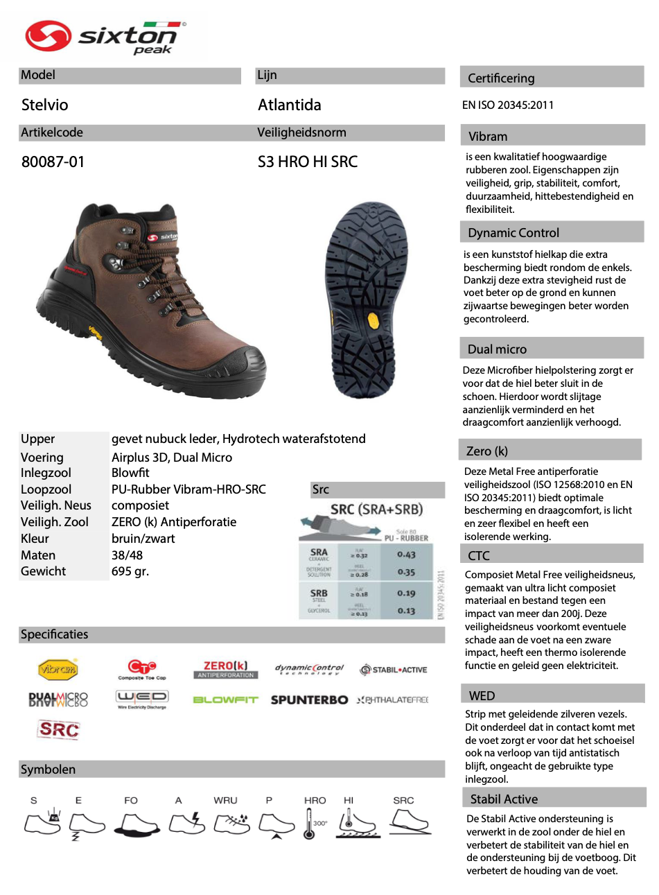 Sixton Stelvio S3 Werkschoen Hoog bruin 80087-01 - Afbeelding 4