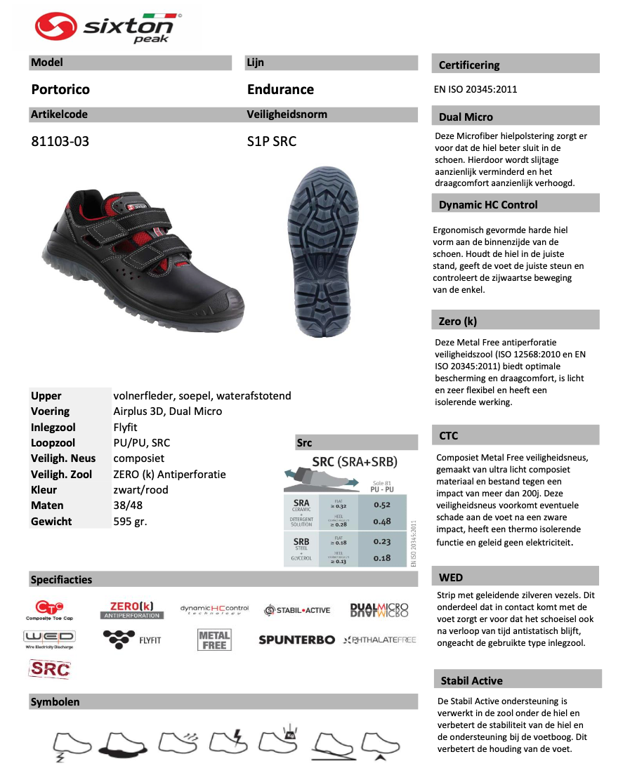 Sixton Portorico S1P Werksandaal Laag 81103-03 - Afbeelding 4