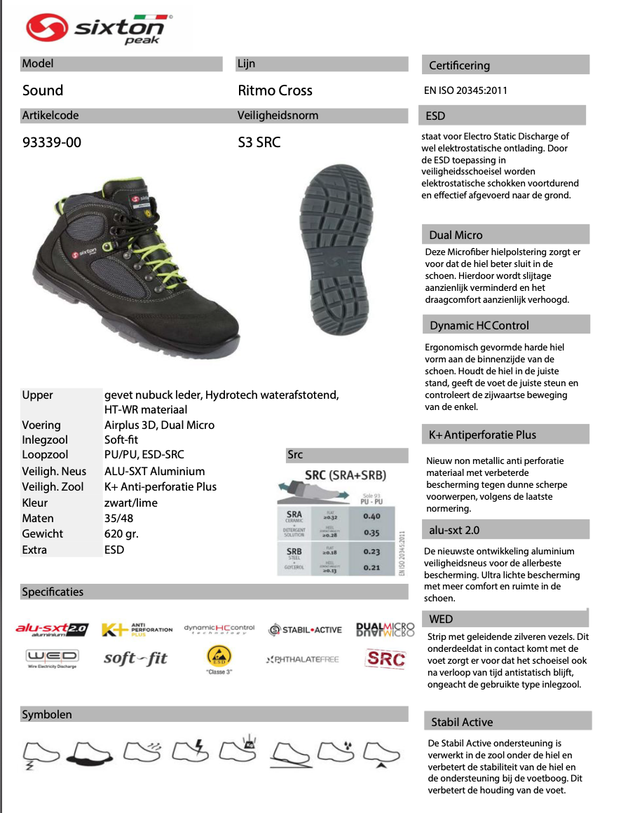 Sixton Sound S3 Werkschoen Hoog 93339-00 - Afbeelding 4