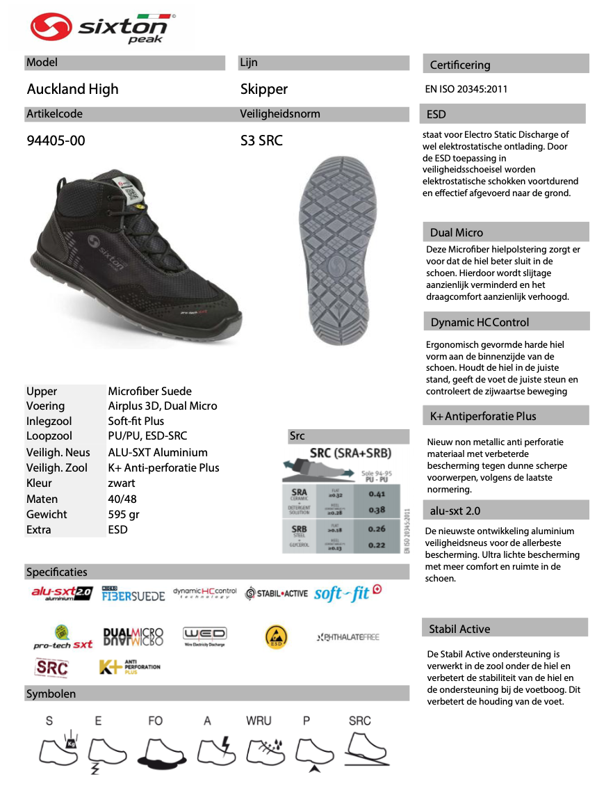 Sixton Auckland S3 Werkschoen Hoog 94405-00 - Afbeelding 4