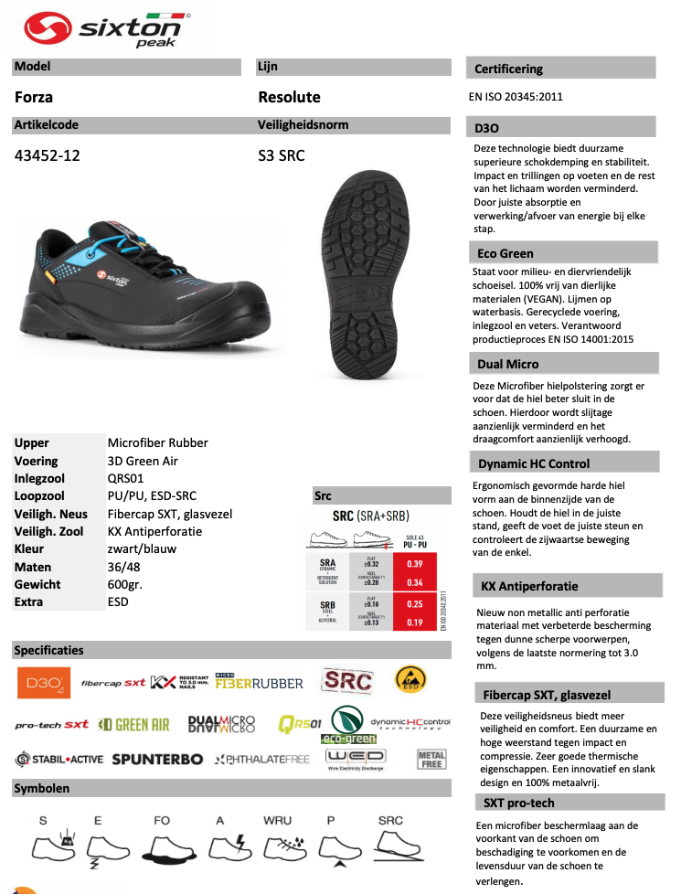 Sixton Forza S3 Werkschoen Laag Blauw 43452-12 - Afbeelding 3