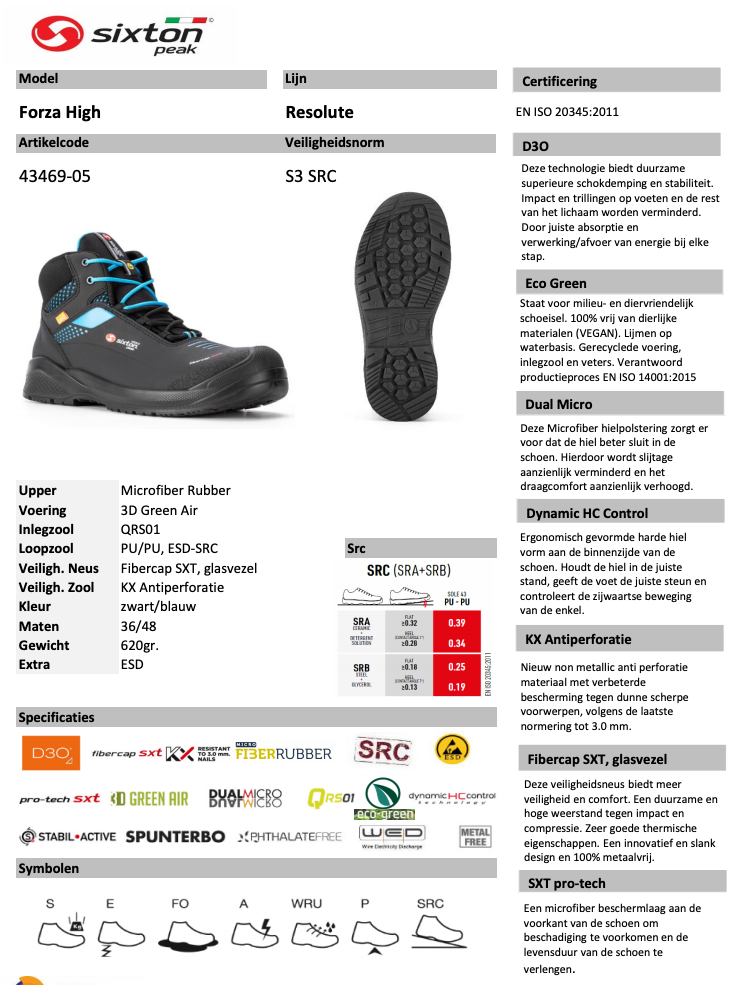 Sixton Forza S3 Werkschoen Hoog Blauw 43469-05 - Afbeelding 3